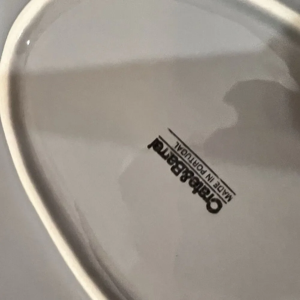 Crate & Barrel Gray Serving Platter Oval 16